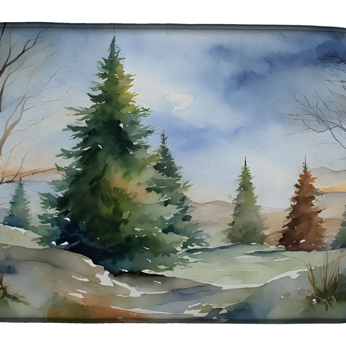 Edge Collections - 14" x 22" - Multi - Festive Christmas Dish Drying Mat for Countertop - 1 Piece