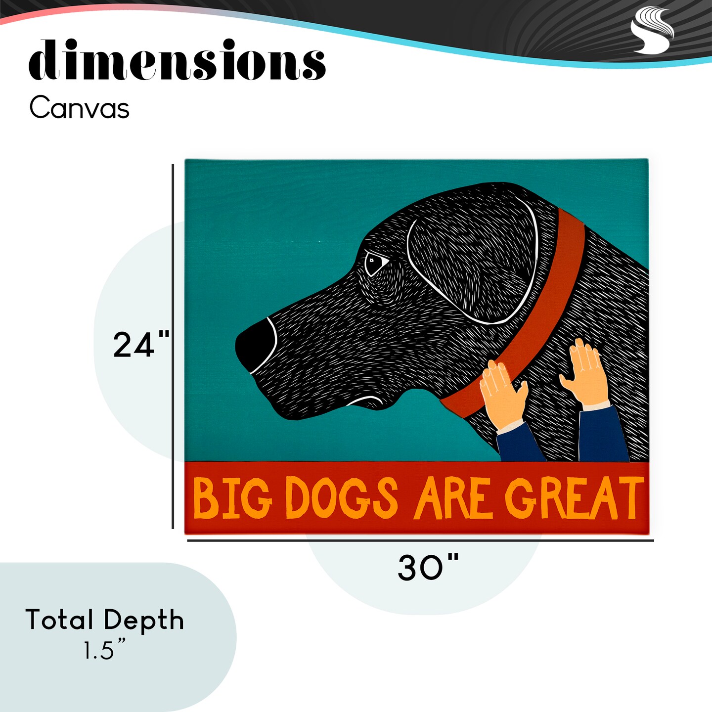 Stupell Industries Big Dogs Are Great Canvas, design by Stephen Huneck