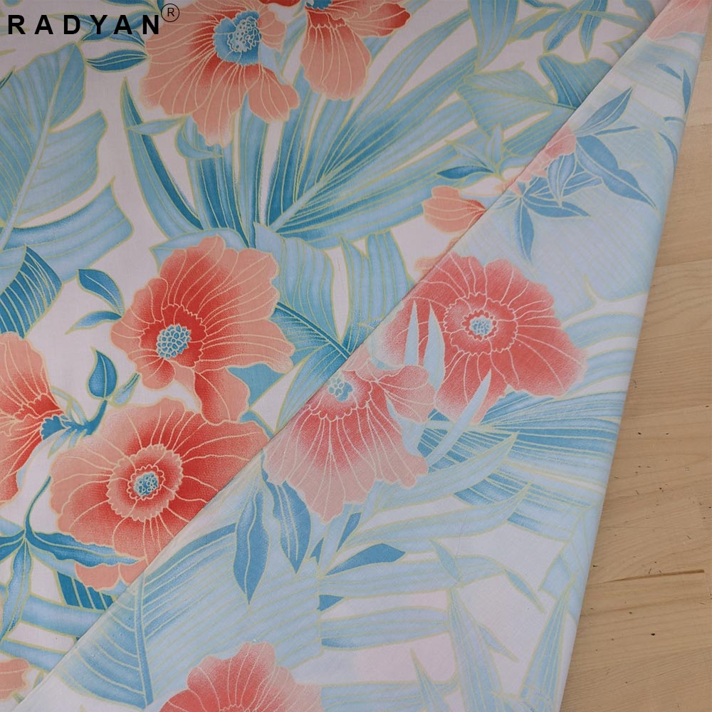 1 Yard Floral Print 97% Cotton 3% Spandex Fabric Stretch Soft Material 44/45 Inch Wide