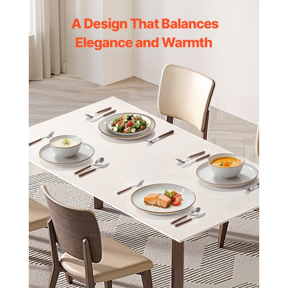 Ceramic Dinnerware Set, Round Plates and Bowls, Dishwasher & Microwave Safe