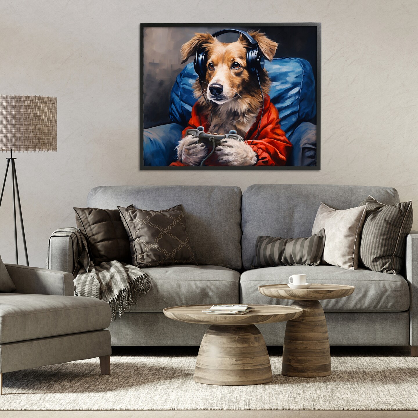 Stupell Industries Game Master Dog Framed Giclee, design by Shawna Stewart