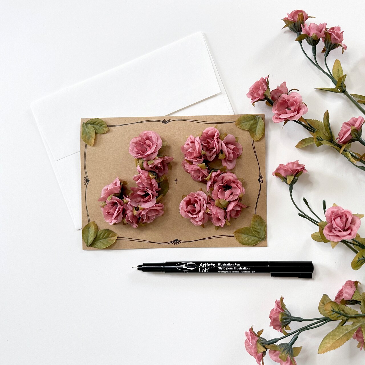 Floral Monogram Valentine's Day Card