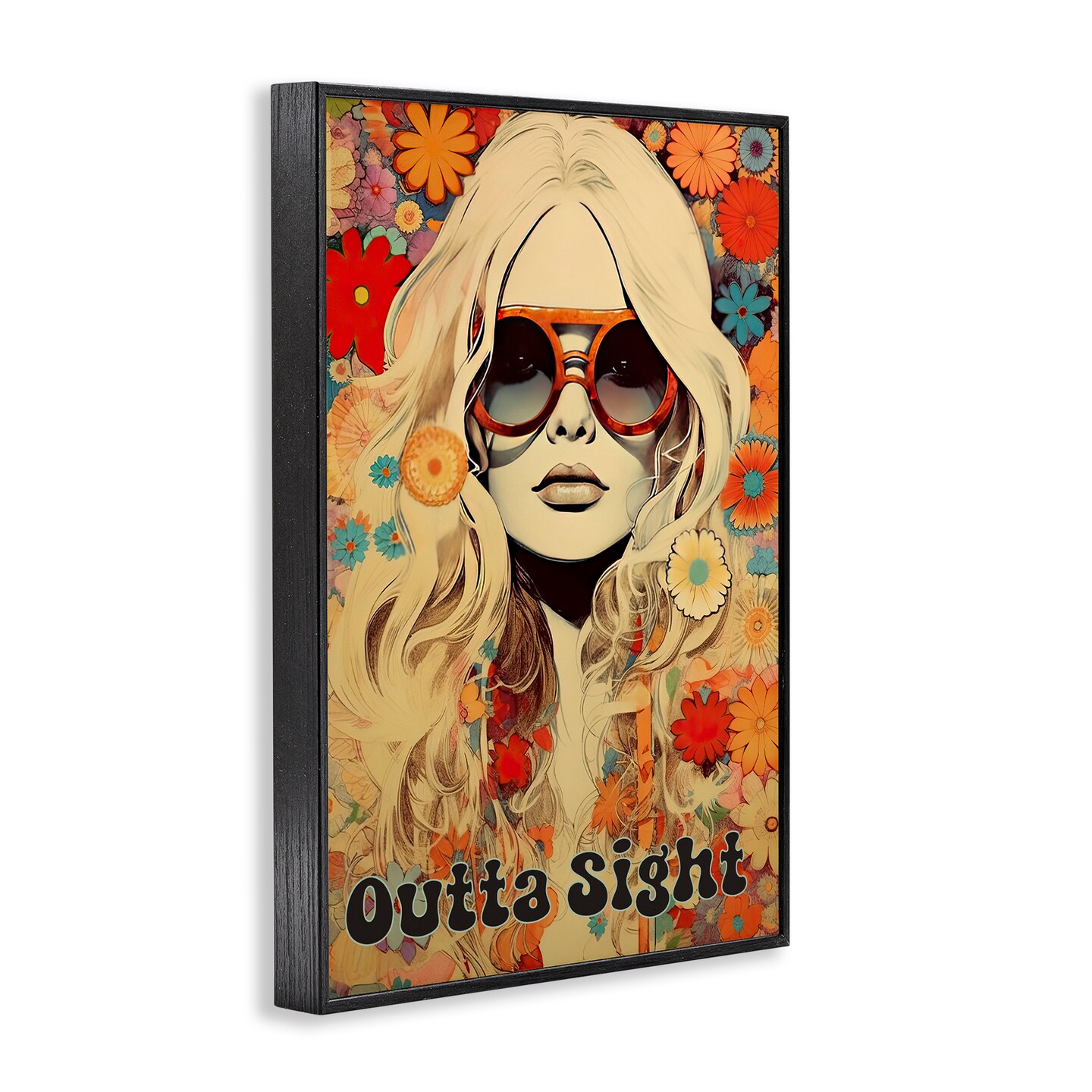 Stupell Industries Outta Sight Hippie Girl Framed Giclee, design by Sasha