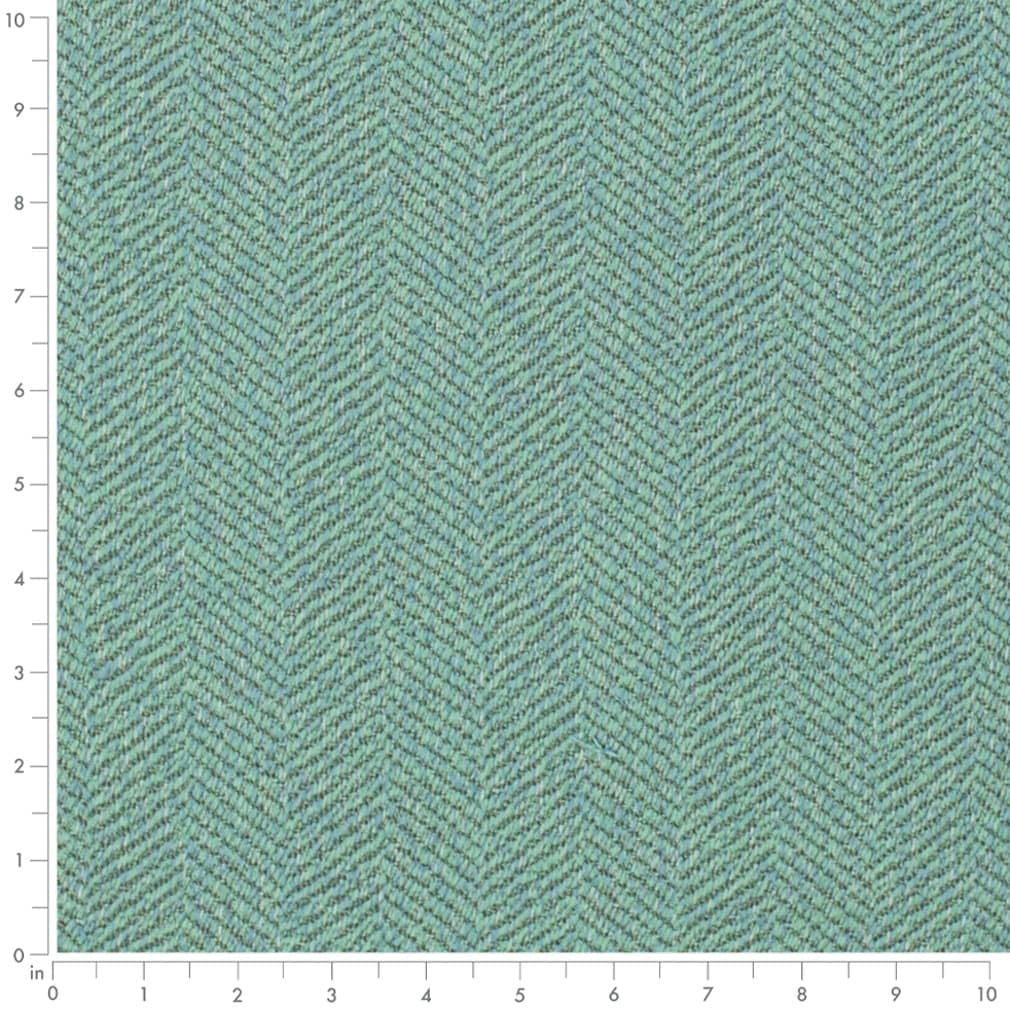 Green Performance Pet Friendly Herringbone Textured Woven Pattern Upholstery Fabric by The Yard - SKU: Ellen Mint