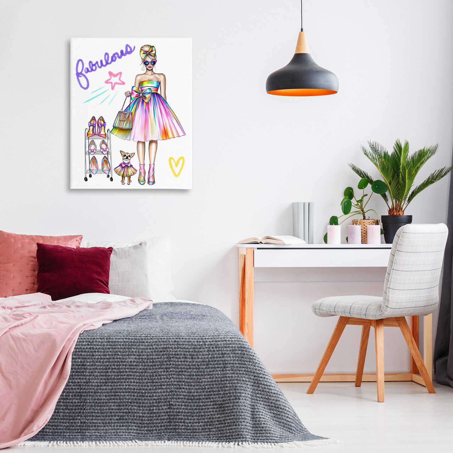 Stupell Industries Fabulous Girl & Dog Canvas, design by Jess Stempel