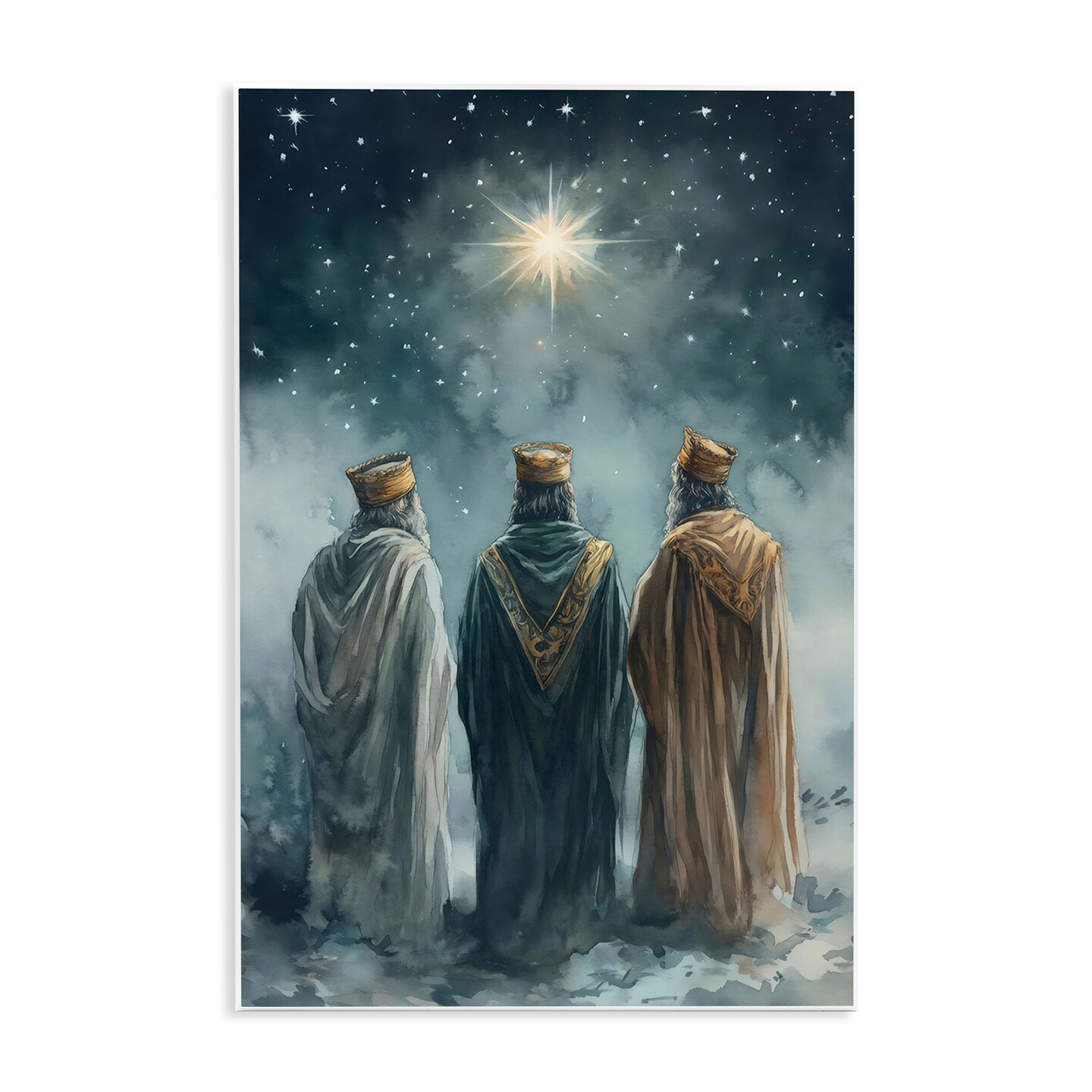 Stupell Industries Three Wise Men & North Star Wall Plaque, design by Petal Prints Design