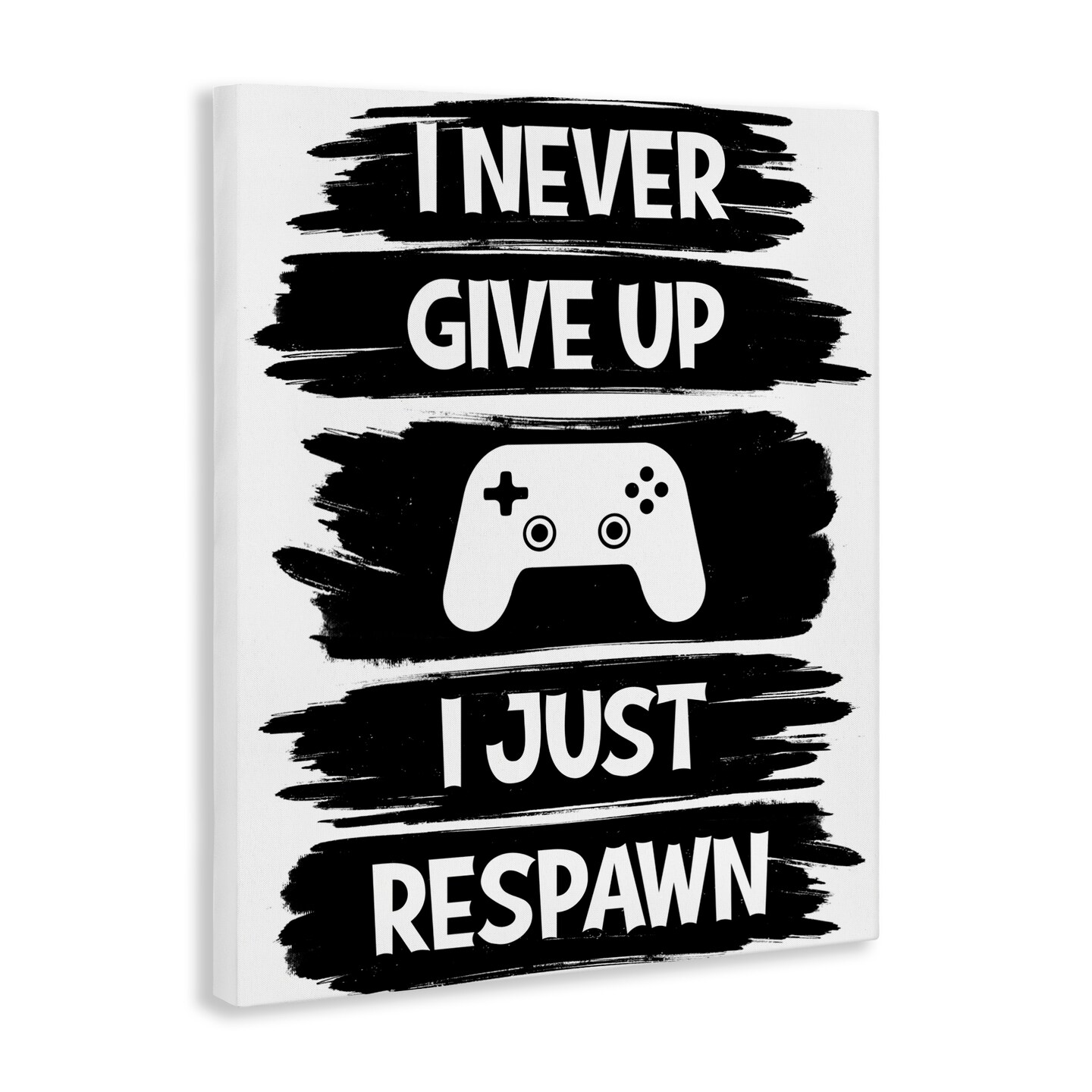 Stupell Industries Never Give Up Just Respawn Canvas, design by Marcus Prime