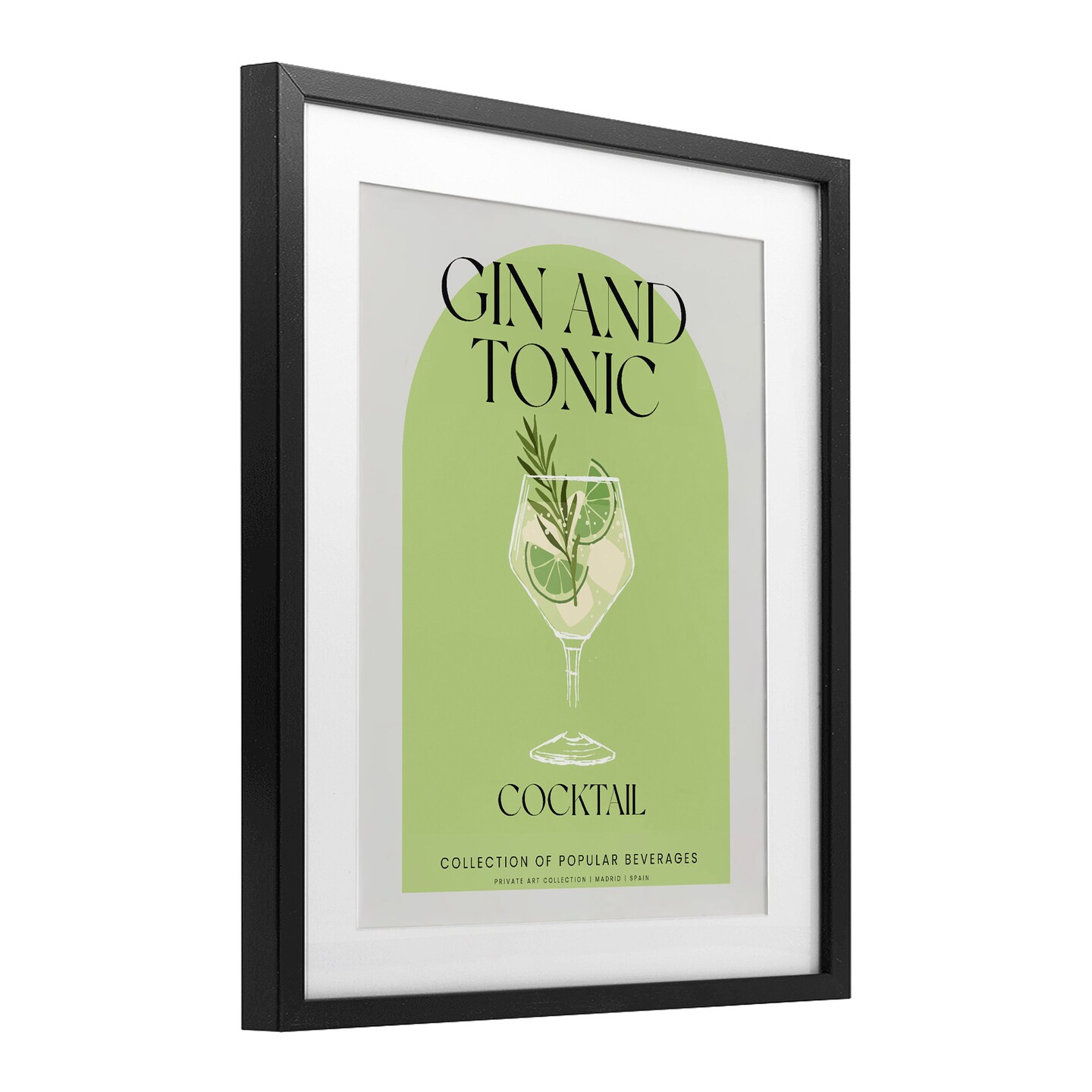 Stupell Industries Stylish Retro Gin & Tonic Framed Print Under Glass, design by Lil' Rue