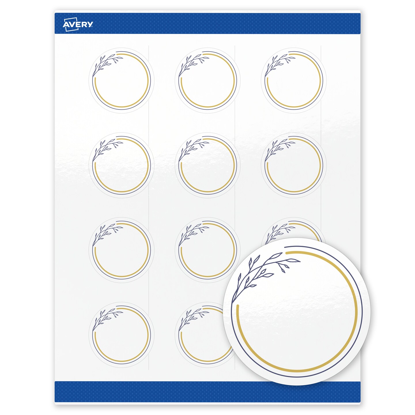 Avery Printable Round Labels with Sure Feed, 2" Diameter, Glossy White ...