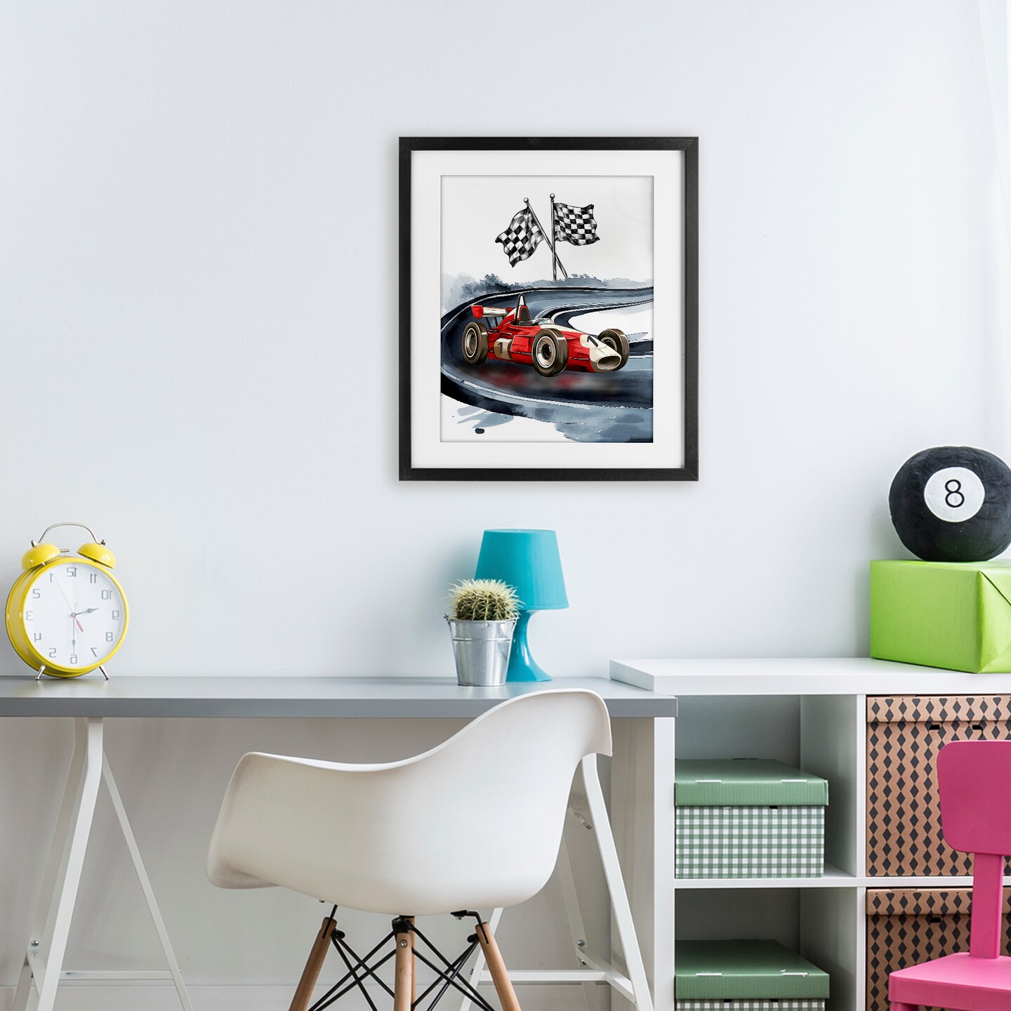 Stupell Industries Vintage Race Day Flags Framed Print Under Glass, design by Christine Simpson Art