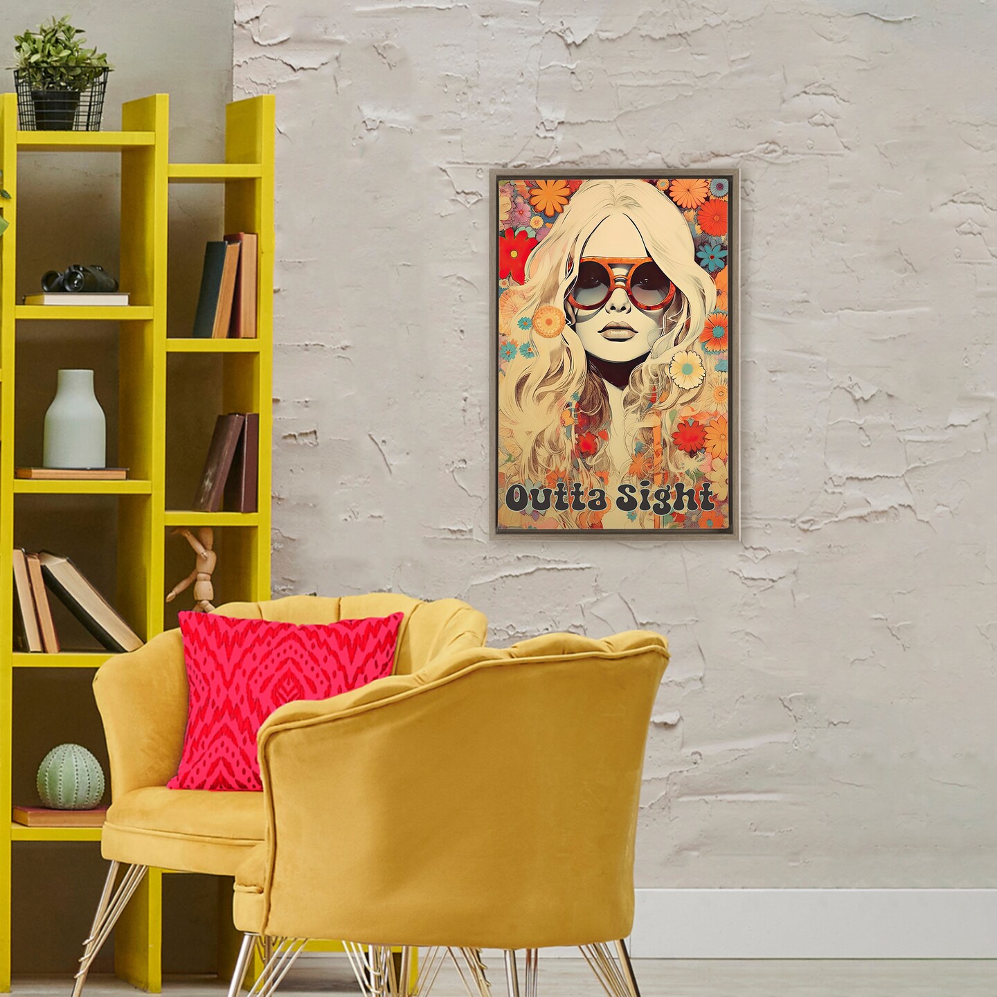 Stupell Industries Outta Sight Hippie Girl Floating Frame, design by Sasha