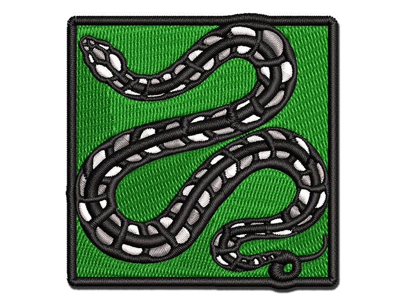 Winding Striped Snake Multi-Color Embroidered Iron-On or Hook & Loop Patch Applique