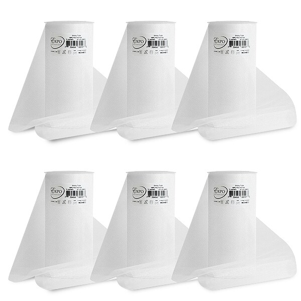 Pack of 6 Premium Shiny Tulle Spools of 6 Inch X 25 Yards