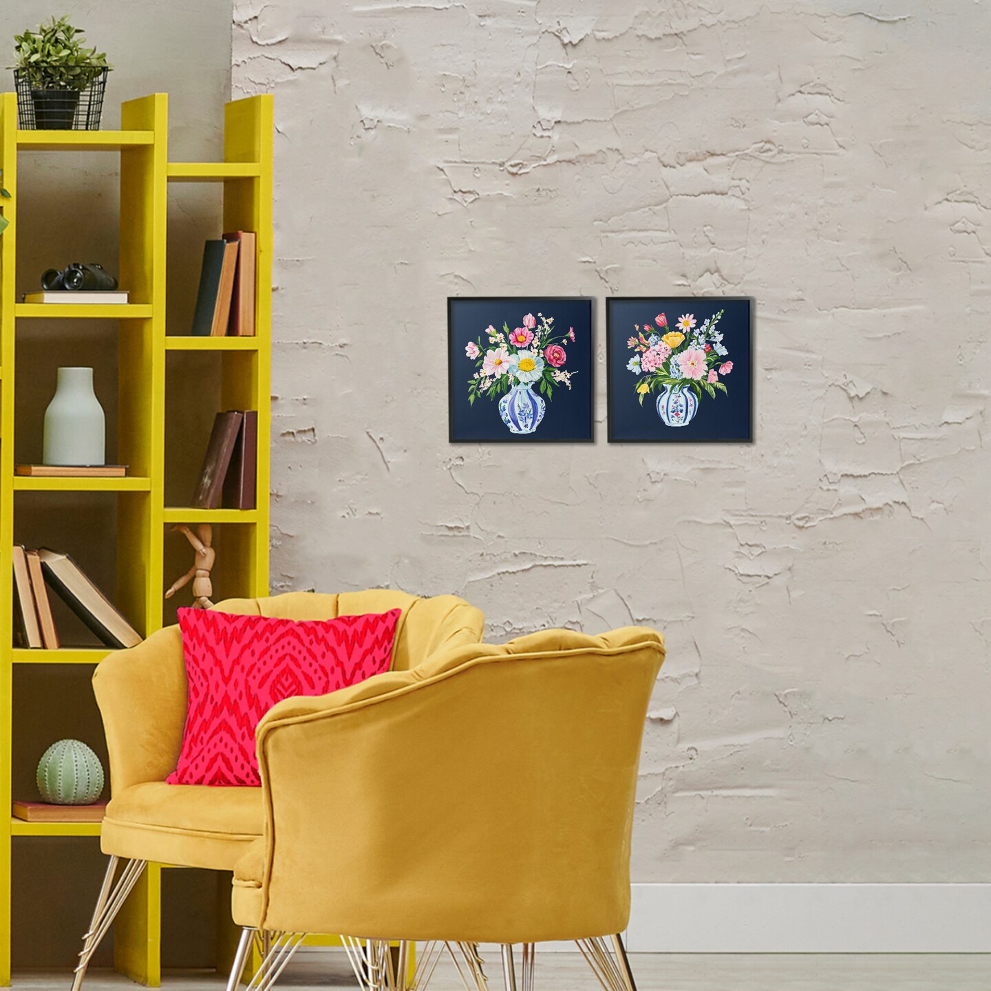 Stupell Industries Twin Chinoiserie Vases 2pc Framed Giclee Set, design by Yen