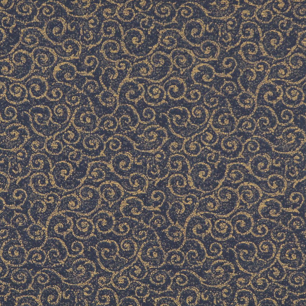 Blue Stain Resistant Performance Pet Friendly Small Scale Woven Pattern Upholstery Fabric by The Yard - SKU: Peter Navy