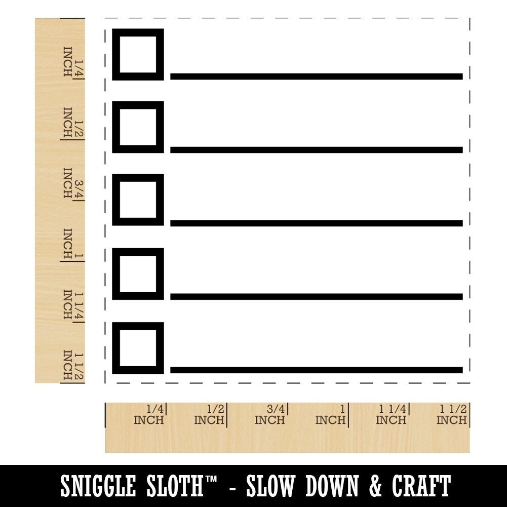 Bulleted Check List Checklist Squares and Lines Self-Inking Rubber Stamp Ink Stamper