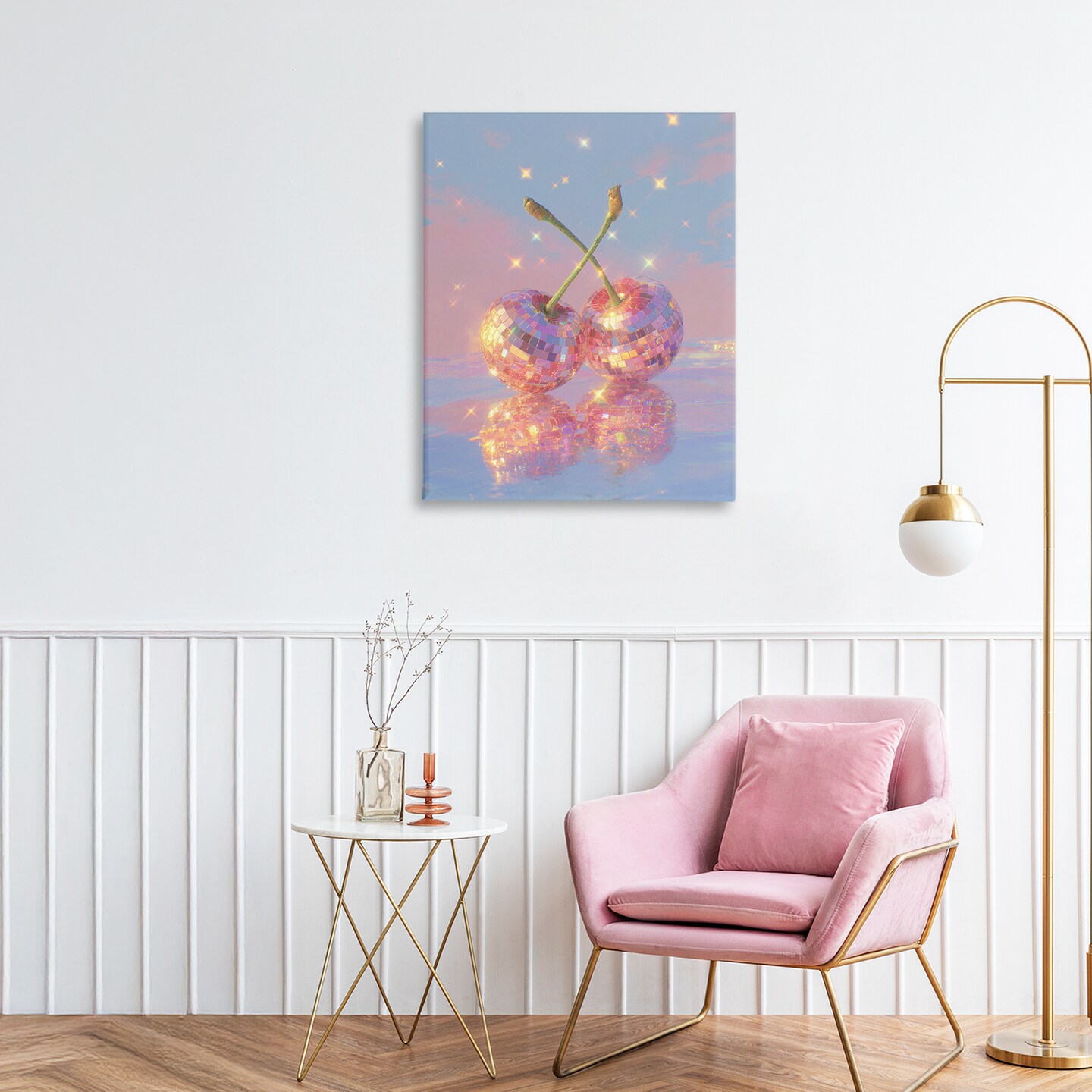 Stupell Industries Disco Cherry Reflection Canvas, design by Ziwei Li