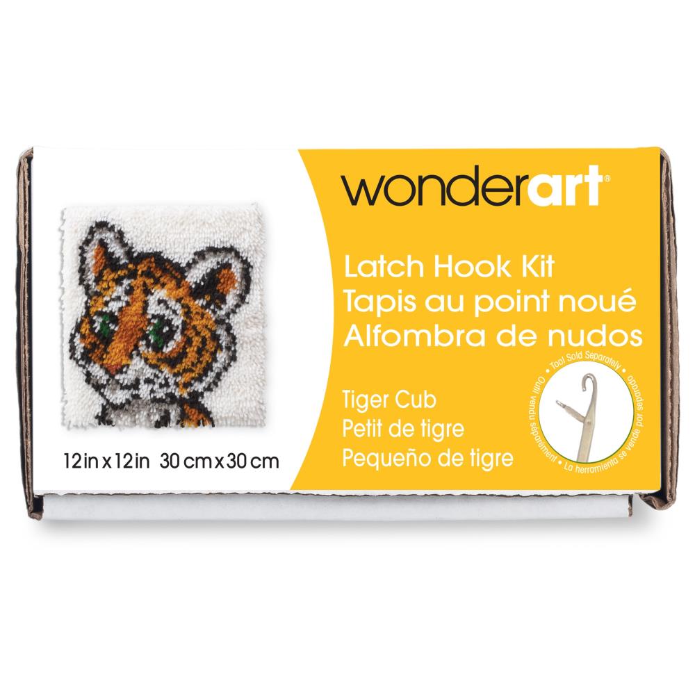 DIY Wonder Art Tiger Cub Latch Hook Kit Kids Craft 12&#x22;