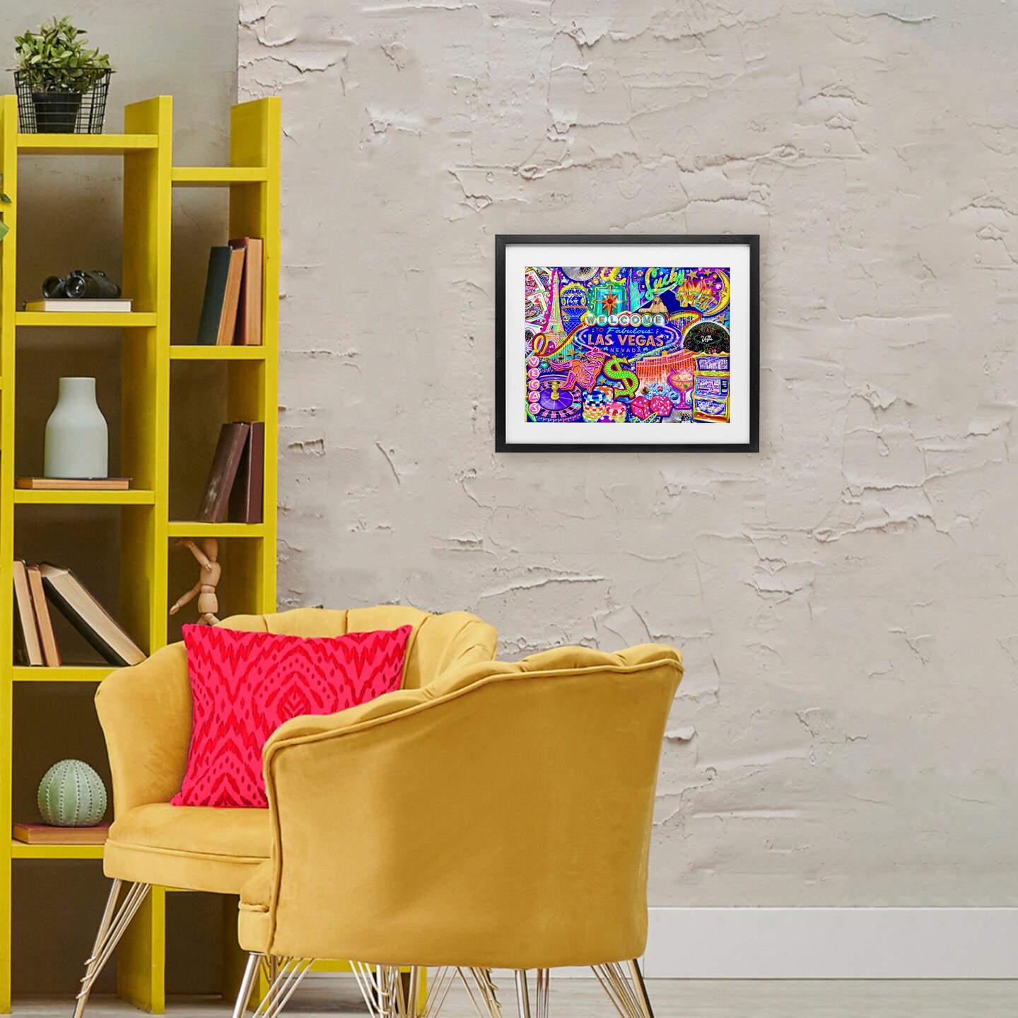 Stupell Industries Fabulous Las Vegas Fun Framed Print Under Glass, design by Jess Stempel