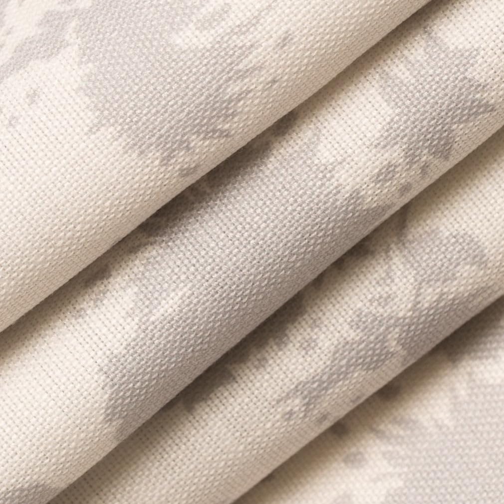 Grey Performance Pet Friendly Floral Linen Look Print Upholstery Fabric by The Yard - SKU: Sven Pebble