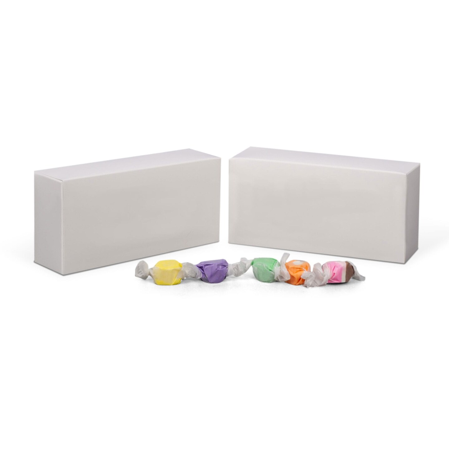 Made in USA - 50 Boxes - Fillable (empty) 1 lb. White Candy & Fudge Boxes - 7" x 3-3/8" x 2" - Food Safe
