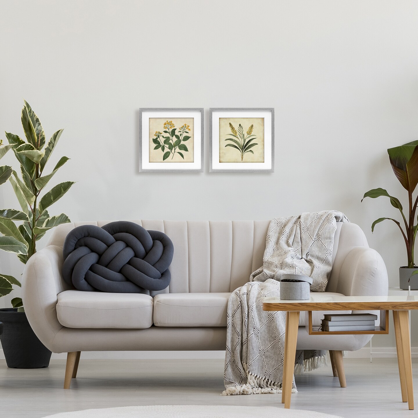 Stupell Industries Vintage Yellow Bushels and Wheat 2pc Framed Print Under Glass Set, design by Petal Prints Design