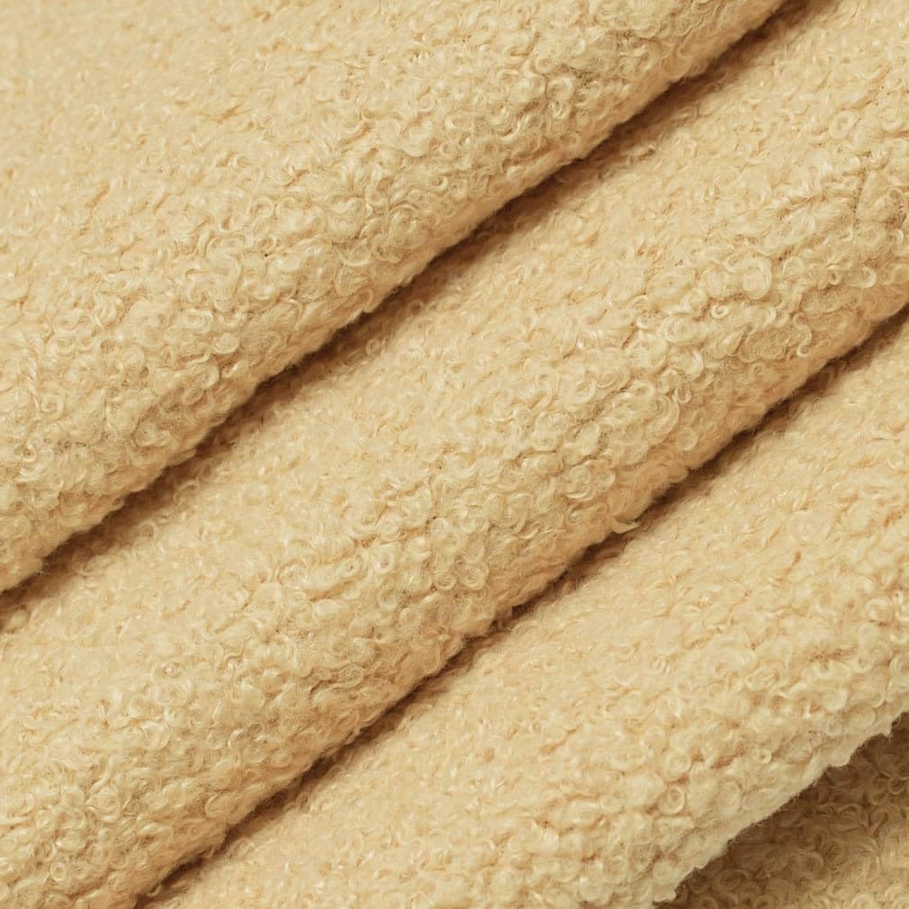 Yellow Shearling Textured Upholstery Fabric by The Yard - SKU: Menlo Maize