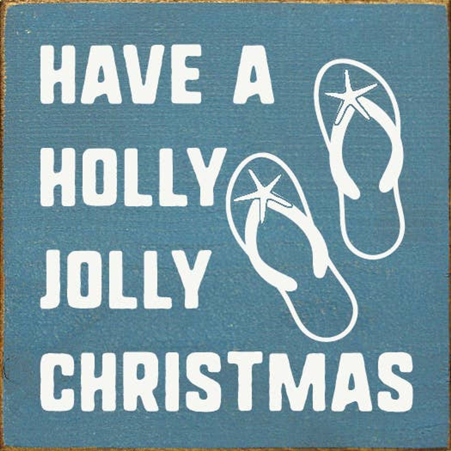 Edge Collections - 7" x 7" - Rustic Christmas Decor Plaque - 1 Piece