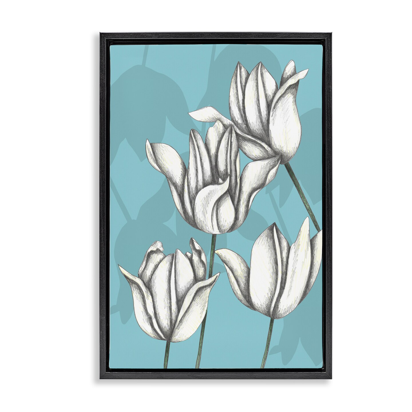 Stupell Industries Sketched Tulips Keep Growing Floating Frame, design by Cecilia Battaini