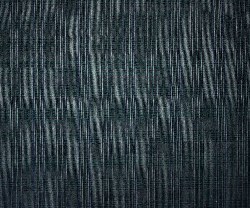 Green-Blue-Multi Wool-Poly Japanese Plaid Woven Suiting Fabric By the Yard