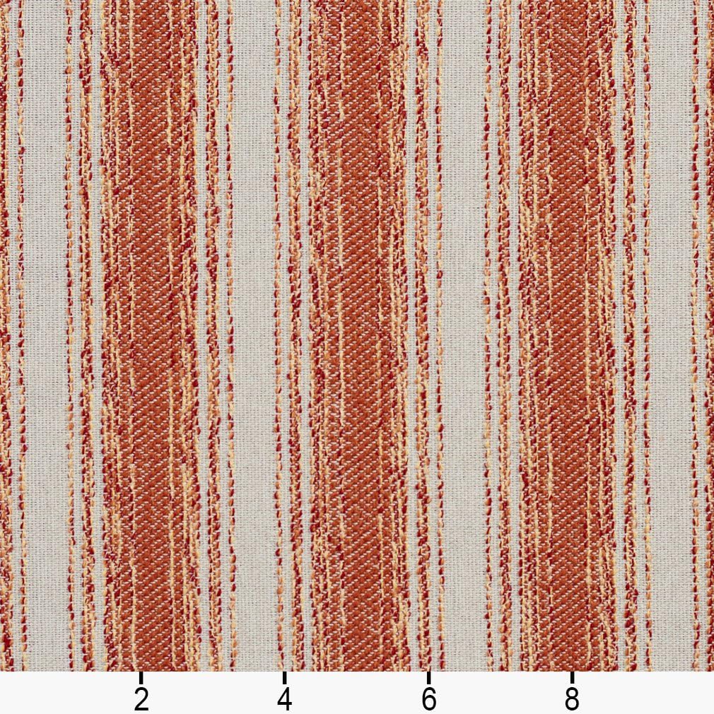 Orange Made in America Stripe Woven Pattern Upholstery Fabric by The Yard - SKU: Quay Fruity