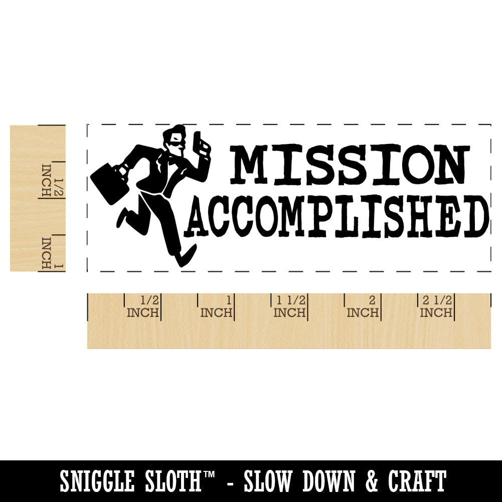 Mission Accomplished Spy Teacher Student School Self-Inking Rubber Stamp Ink Stamper