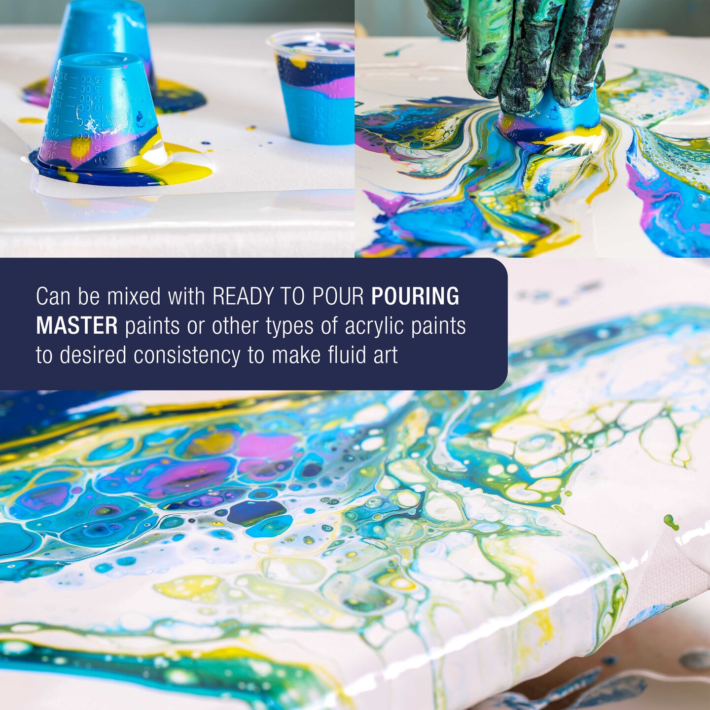 32oz (Quart) Pouring Paint Matte Medium - Professional Acrylic Medium for Improving Paint Flow &#x26; Cell Effects Creator, Viscosity Adjuster