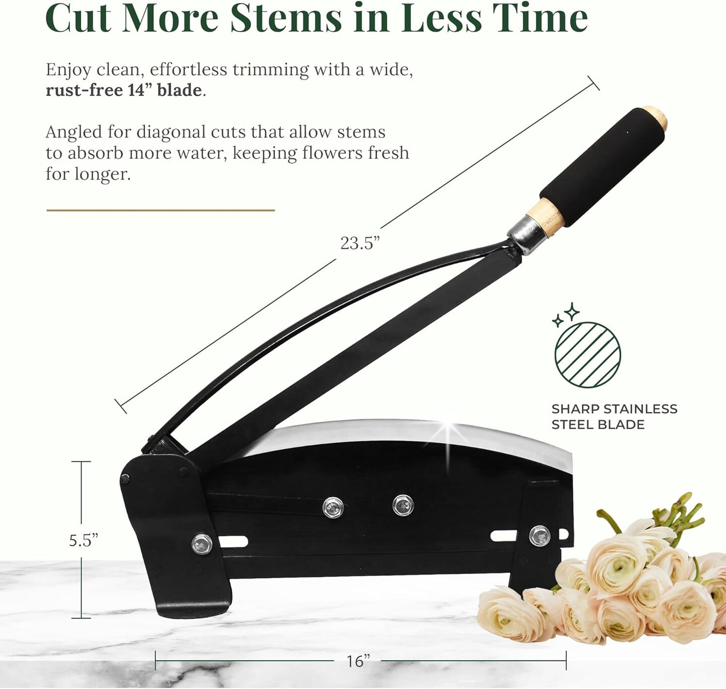 2-Pack: Floral Stem Cutter, 14" Wide, Stainless Steel Blade, Trimming Tool with Safety-Lock & Comfort Grip, Floral Home by Artificial Flowers