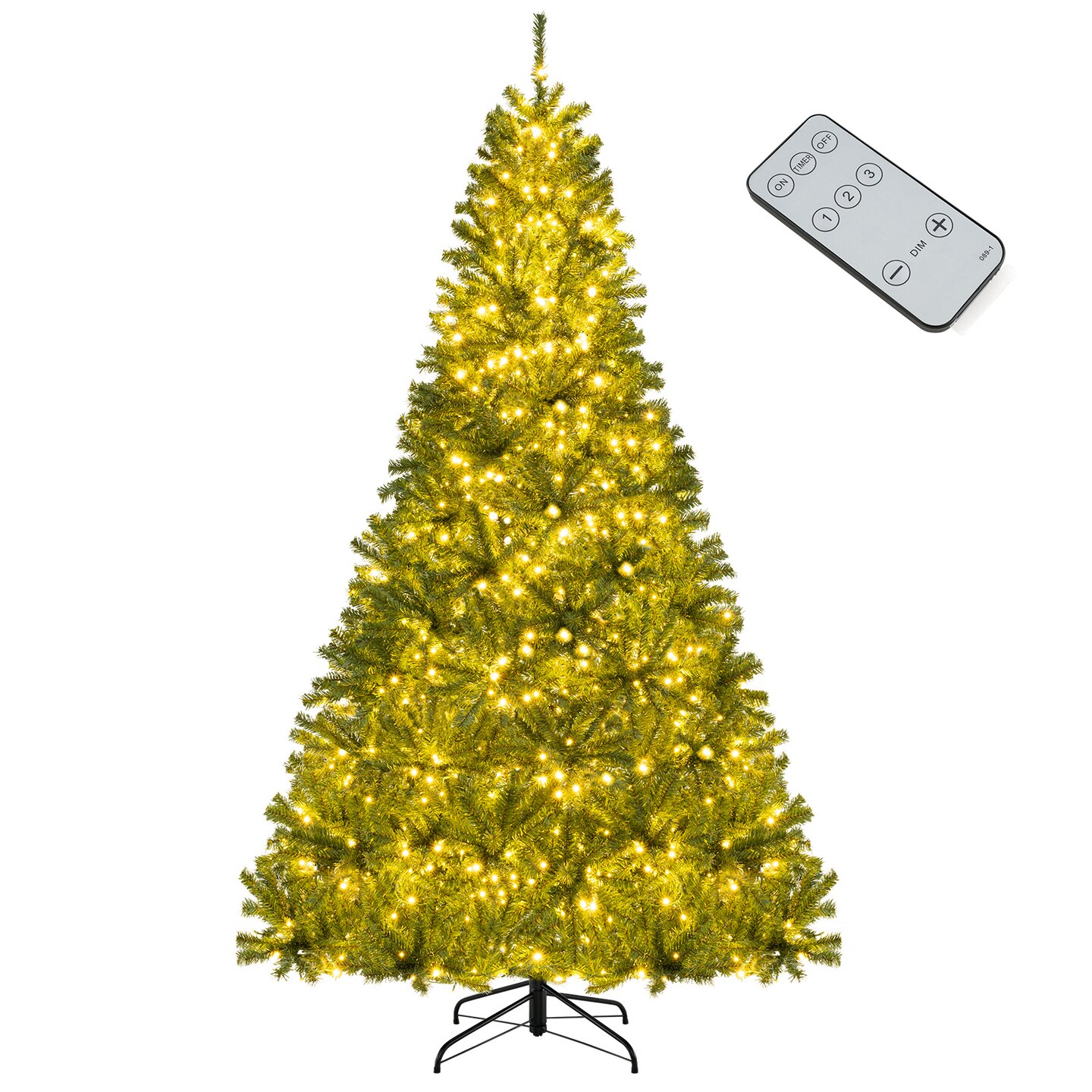 Green PVC and Metal Christmas Tree with 1200 LED Lights and Remote Control