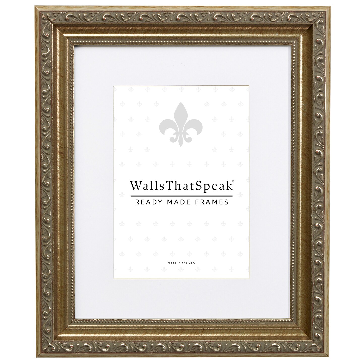 16x16 Matted Picture Frame, Ancien Ornate 1.25 Inch Wood  Moulding, Wall Display Frame for Art, Posters, or Photos by wallsthatspeak