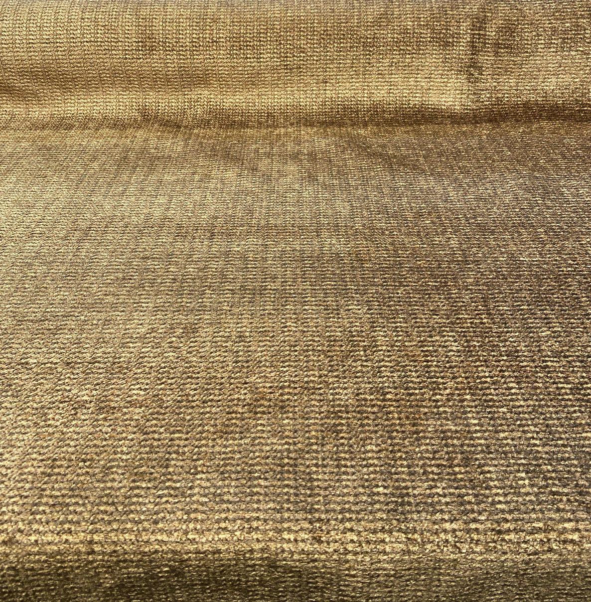 1 Yard Golden Brown Chenille Upholstery Fabric Soft Shiny Textured Durable 56 Inches Width