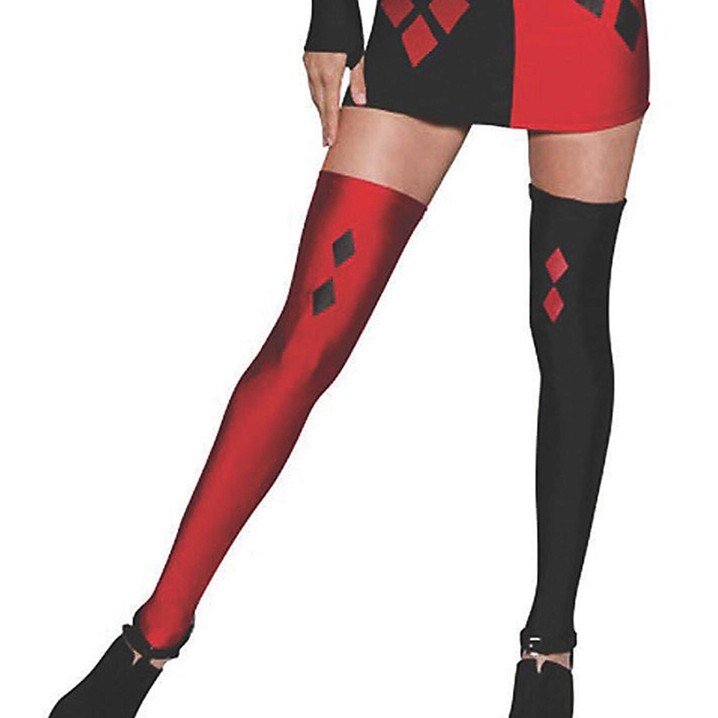 Womens Harley Quinn Costume Sexy Red And Black Minidress