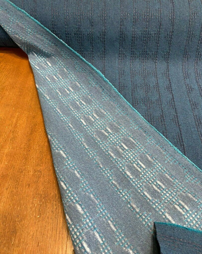 1 Yard Keystone Vertex Ocean Blue Woven Upholstery Fabric 54 Inch Width