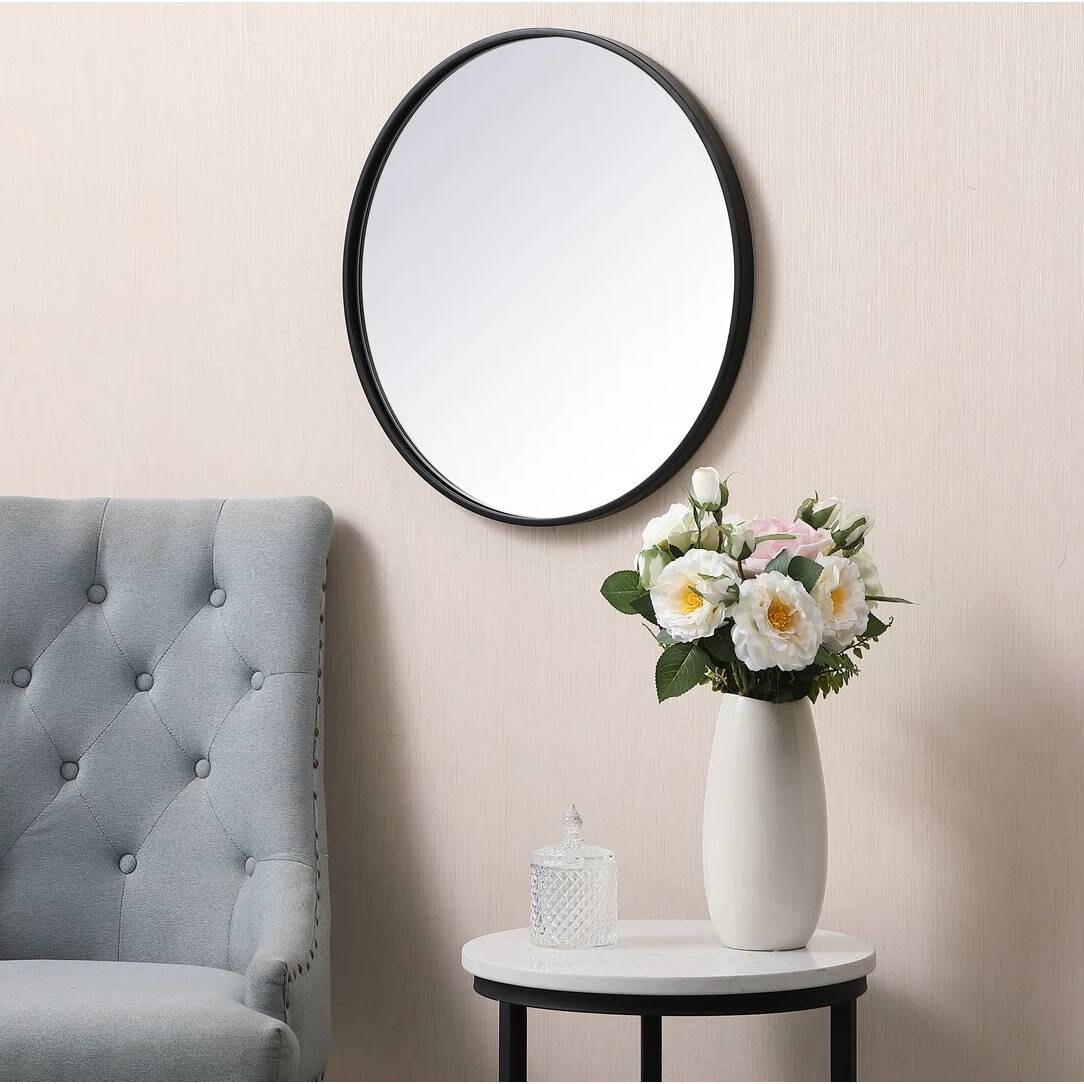 Round Wall Mirror for Living Room, Bedroom, or Bathroom Accent