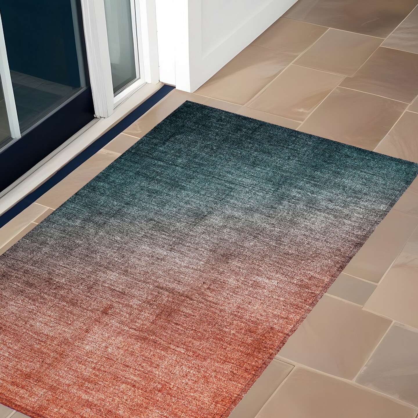 Edge Collections - 2' x 3' - Gray - Ombre Indoor Outdoor Area Rug for Stylish Spaces - 1 Piece