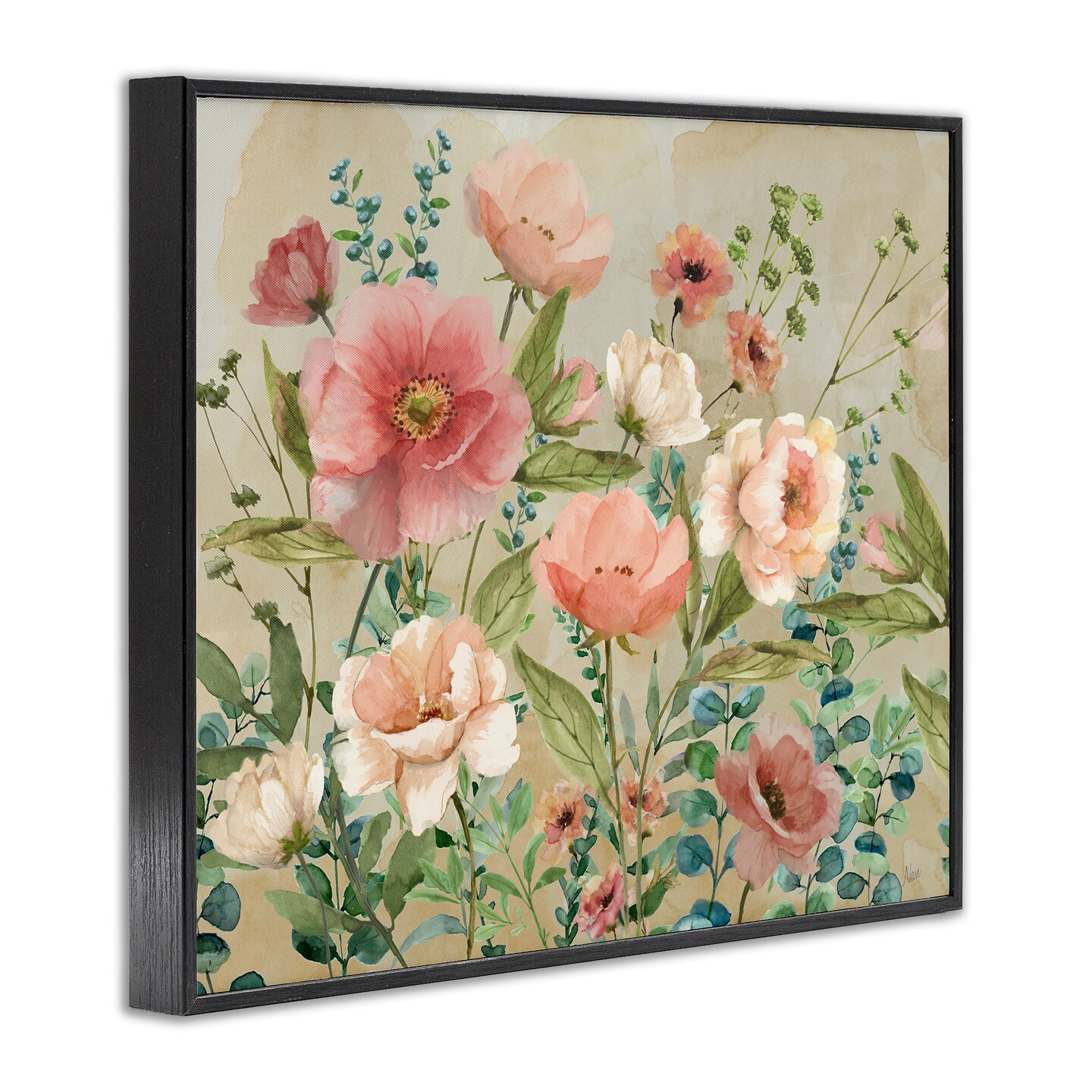 Stupell Industries Floral Surprise Garden Black Framed Giclee Art, design by Nan