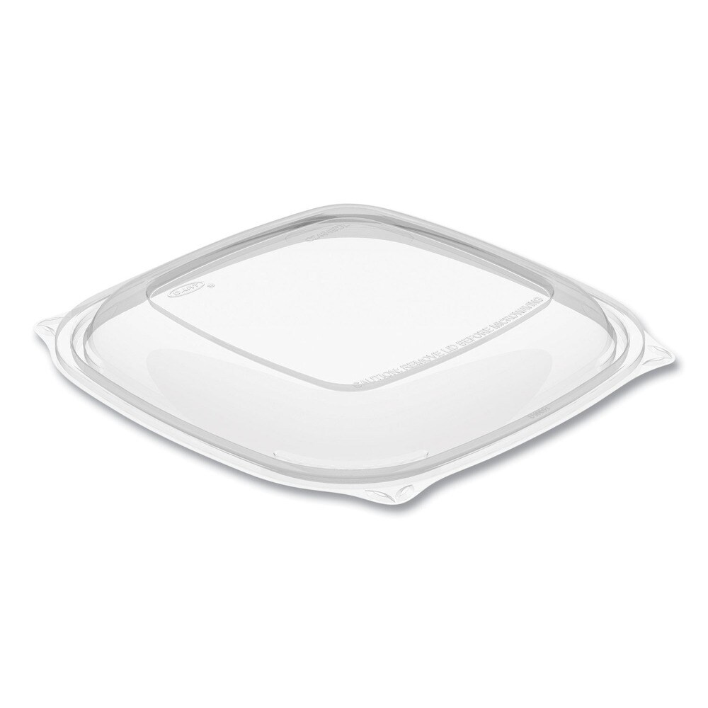 Dart PresentaBowls Pro 8.5 in. x 8.5 in. x 0.5 in. Square Plastic Lids for 24 oz. to 32 oz. Bowls - Clear (252/Carton)