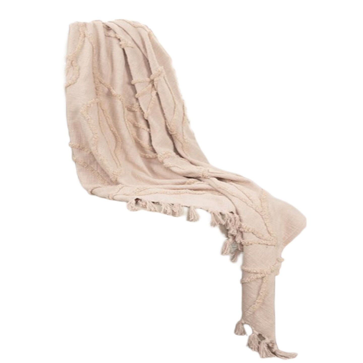 Edge Collections - 50" x 50" - Pink - Textured Floral Throw Blanket for Cozy Interiors - 1 Piece