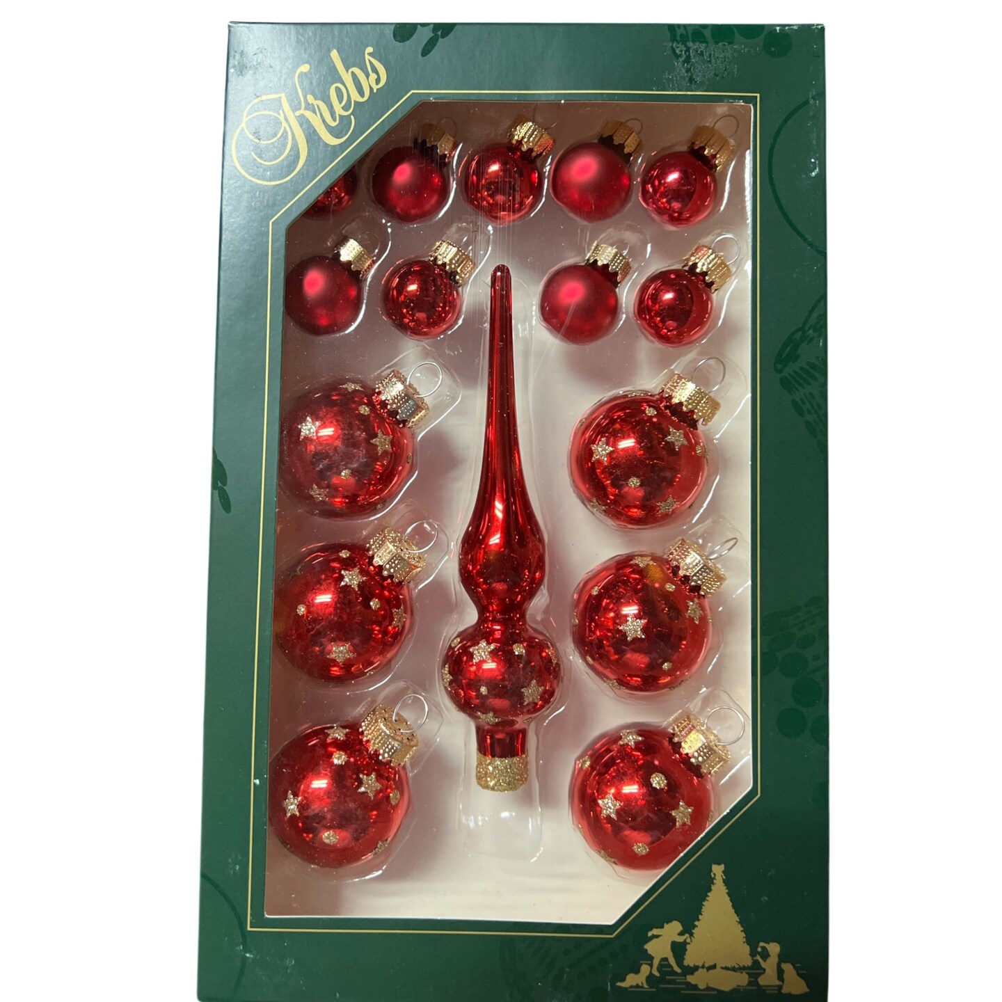 Vintage By Krebs Christmas Ornaments Set Of 4 In Box