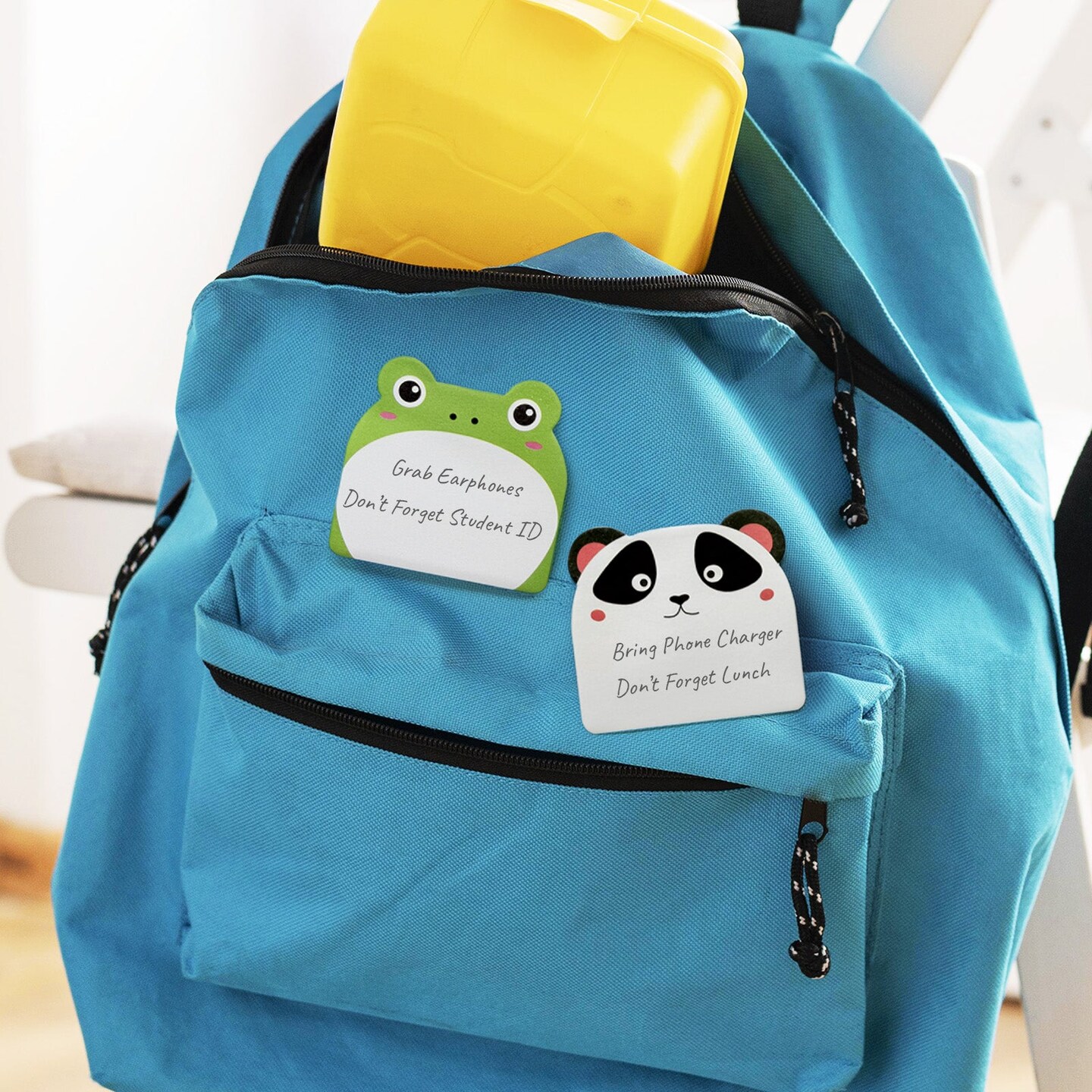 Wrapables Cute Talking Cartoon Animals Sticky Notes, Adhesive Memo Notepads for Home, Office, Work (Set of 12)