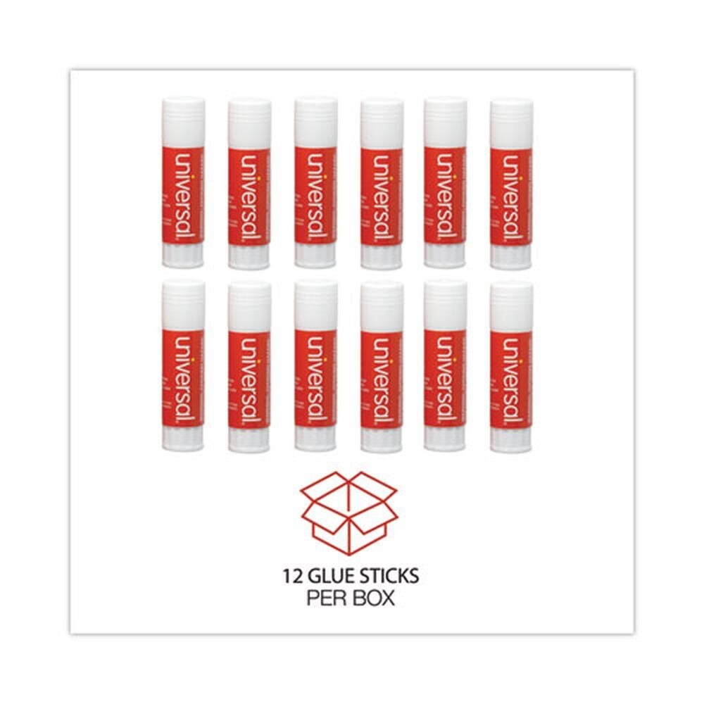 Universal 1.3 oz. Applies and Dries Clear Glue Sticks (12/Pack)