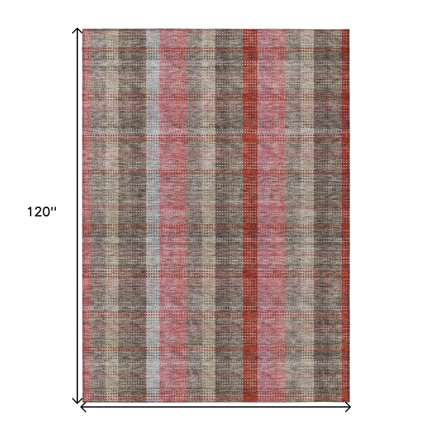 Edge Collections - 8' x 10' - Red - Durable Area Rug for Plaid Indoor and Outdoor Use - 1 Piece