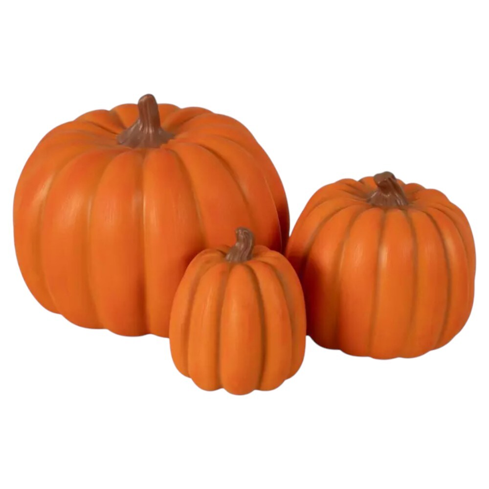 24&#x22; Orange Stackable Pumpkin Trio D&#xE9;cor &#x2013; Nestable Fall Pumpkin Display