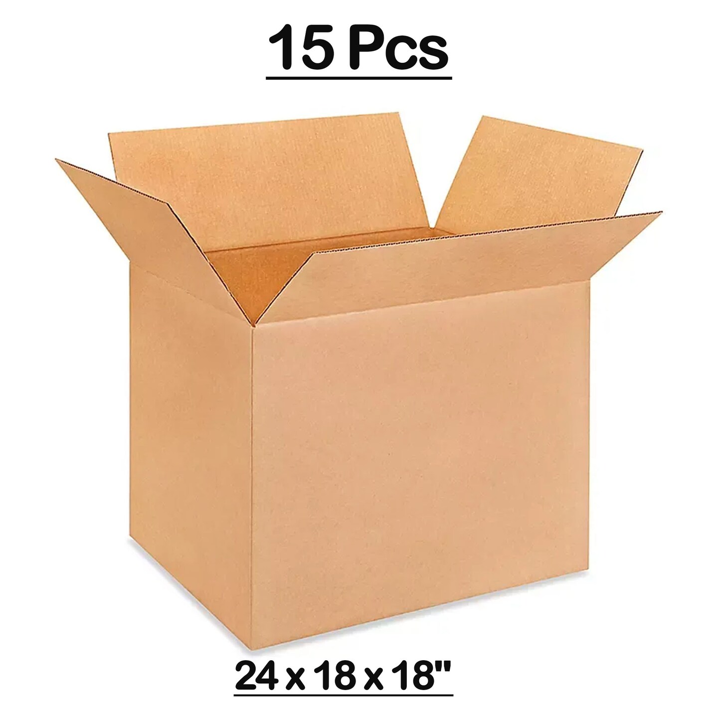 15 pcs Extra Large Corrugated Shipping Boxes 24 x 18 x 18 Inch for Packing and Storage